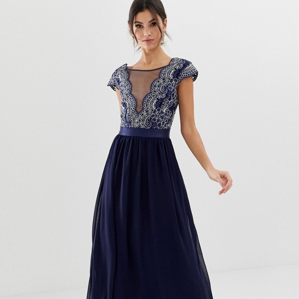 ASOS City Goddess - Maxi Dress with Embroidery